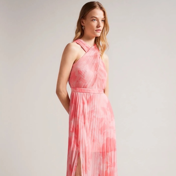 Ted Baker Cross Front Pleated Midi Dress - Picture 4 of 7